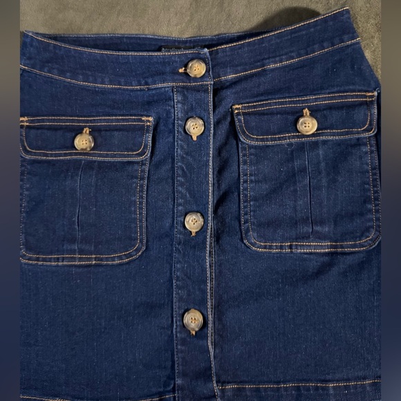 Stradivarius Denim Button-Front Skirt - Picture 2 of 3